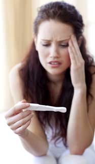 Sad infertile woman