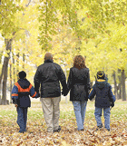 Parents and Children Walking
